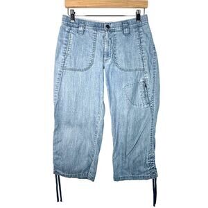 Lee Comfort Waistband Cargo Denim Capris Size 8